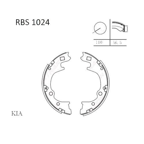 FREN BALATA ARKA TAKIM H-100 KAMYONET 05- / BONGO 05- PABUÇ ARKA (OEM TİP)