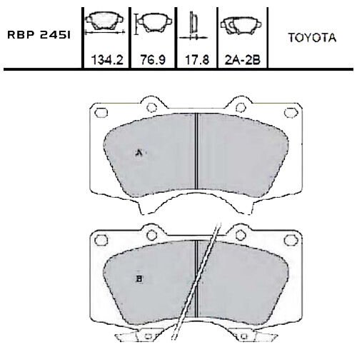 FREN BALATA ÖN HILUX REVO 15=/ PAJERO 07=/ HILUX 05-08 / LAND CRUISER 02-08 TOYOTA  04465-0K360